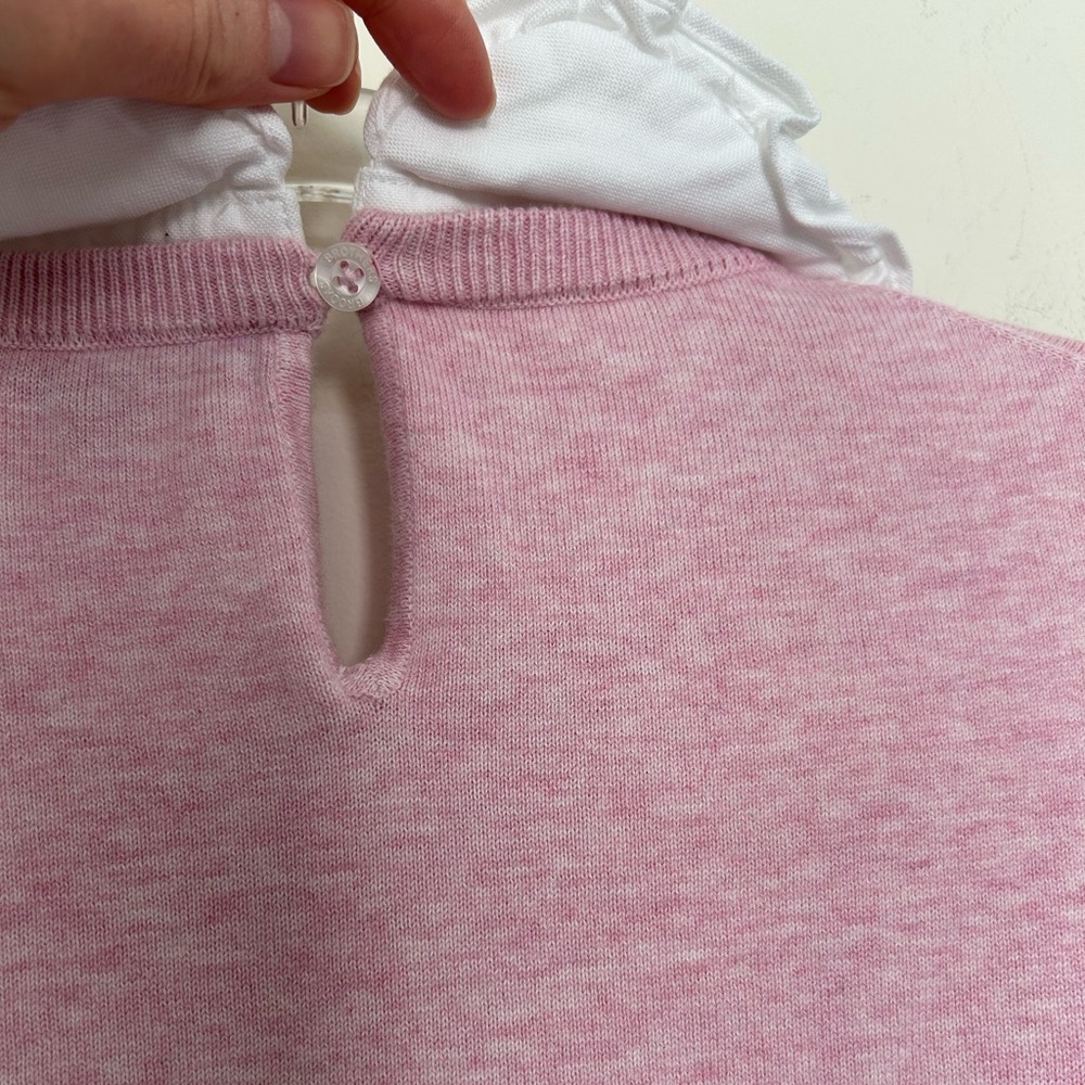 Brooks Brothers 100% Cotton Pink Sweater with Removable White Collar Size XL - Picture 7 of 7